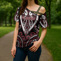 Custom Aotearoa Te Arawa Cross Shoulder Shirt Maori Tribal Pattern