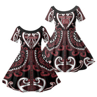 Custom Aotearoa Te Arawa Family Matching Off Shoulder Maxi Dress and Hawaiian Shirt Maori Tribal Pattern