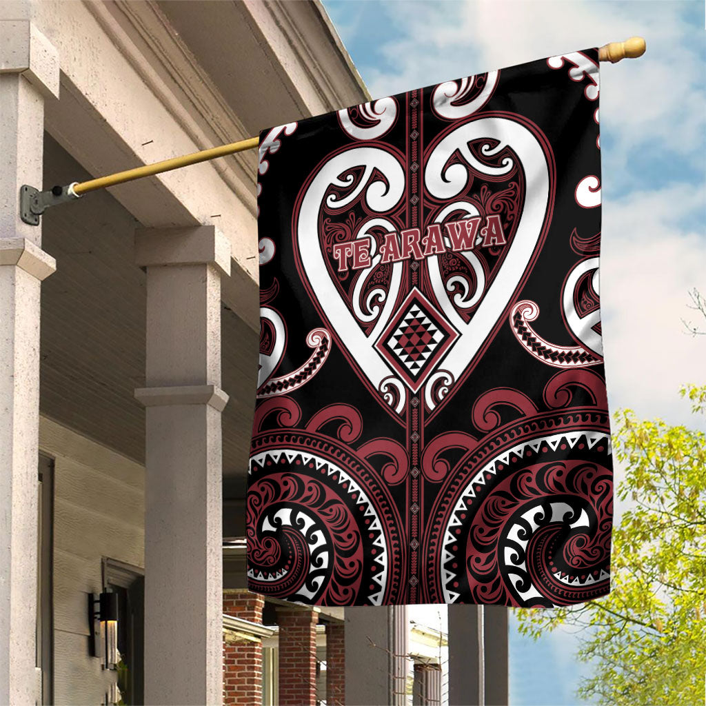 Aotearoa Te Arawa Garden Flag Maori Tribal Pattern LT05 House Flag Red - Polynesian Pride