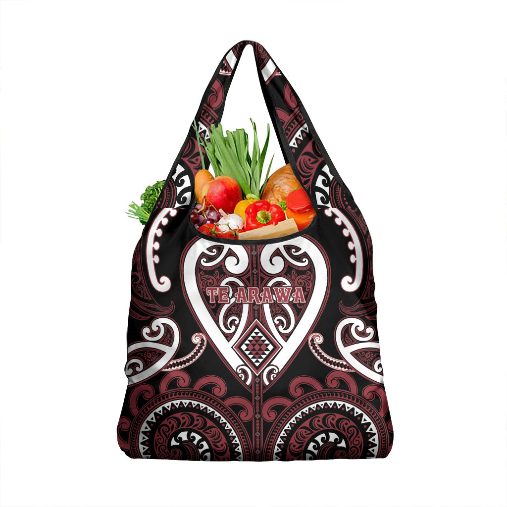 Aotearoa Te Arawa Grocery Bag Maori Tribal Pattern LT05 1-pack One Size Red - Polynesian Pride