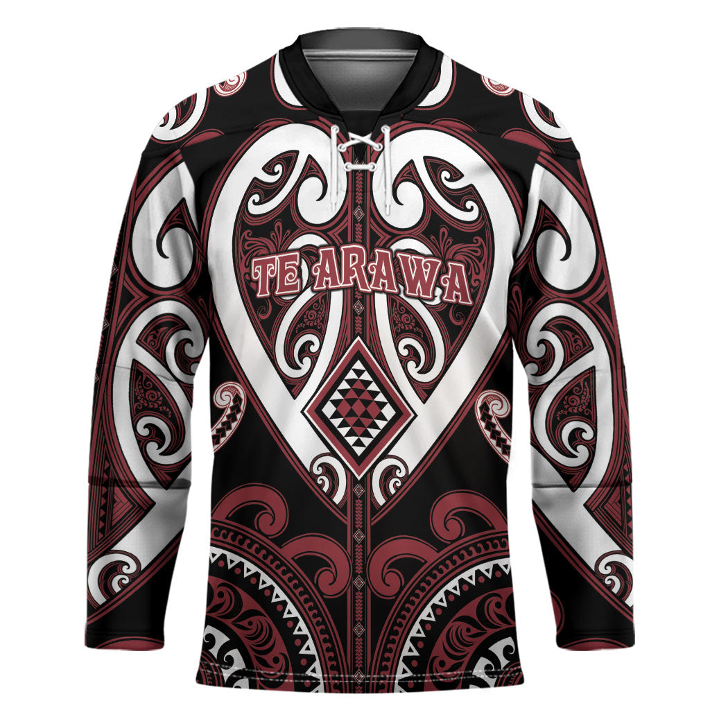 Custom Aotearoa Te Arawa Hockey Jersey Maori Tribal Pattern LT05 Unisex Red - Polynesian Pride
