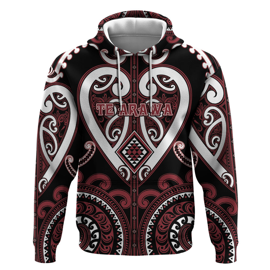 Custom Aotearoa Te Arawa Hoodie Maori Tribal Pattern LT05 Pullover Hoodie Red - Polynesian Pride