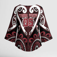 Custom Aotearoa Te Arawa Kimono Sleeve Blouse Maori Tribal Pattern
