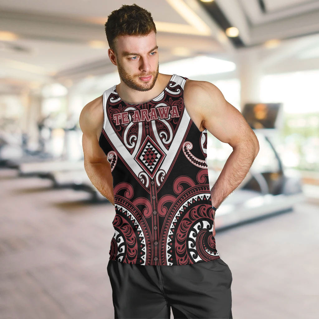 Custom Aotearoa Te Arawa Men Tank Top Maori Tribal Pattern LT05 Red - Polynesian Pride