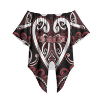 Custom Aotearoa Te Arawa Off Shoulder Wrap Waist Top Maori Tribal Pattern LT05 Red - Polynesian Pride