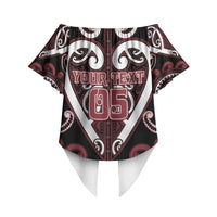 Custom Aotearoa Te Arawa Off Shoulder Wrap Waist Top Maori Tribal Pattern LT05 - Polynesian Pride