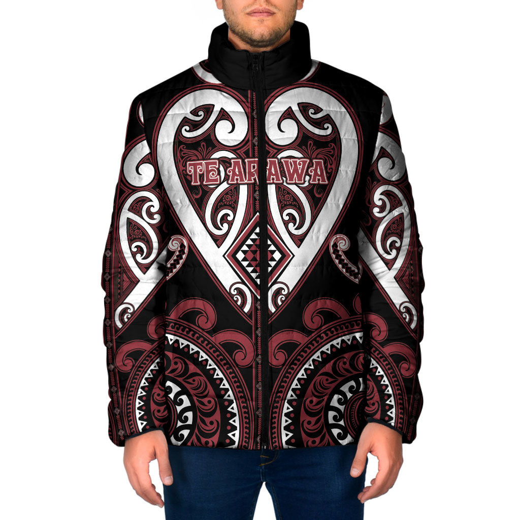 Custom Aotearoa Te Arawa Padded Jacket Maori Tribal Pattern LT05 Men Red - Polynesian Pride