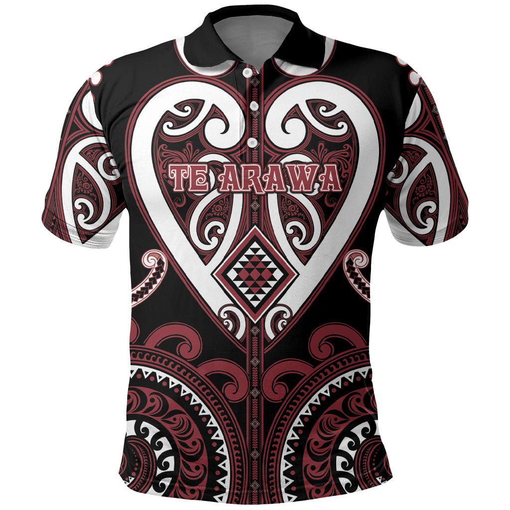 Custom Aotearoa Te Arawa Polo Shirt Maori Tribal Pattern LT05 Red - Polynesian Pride