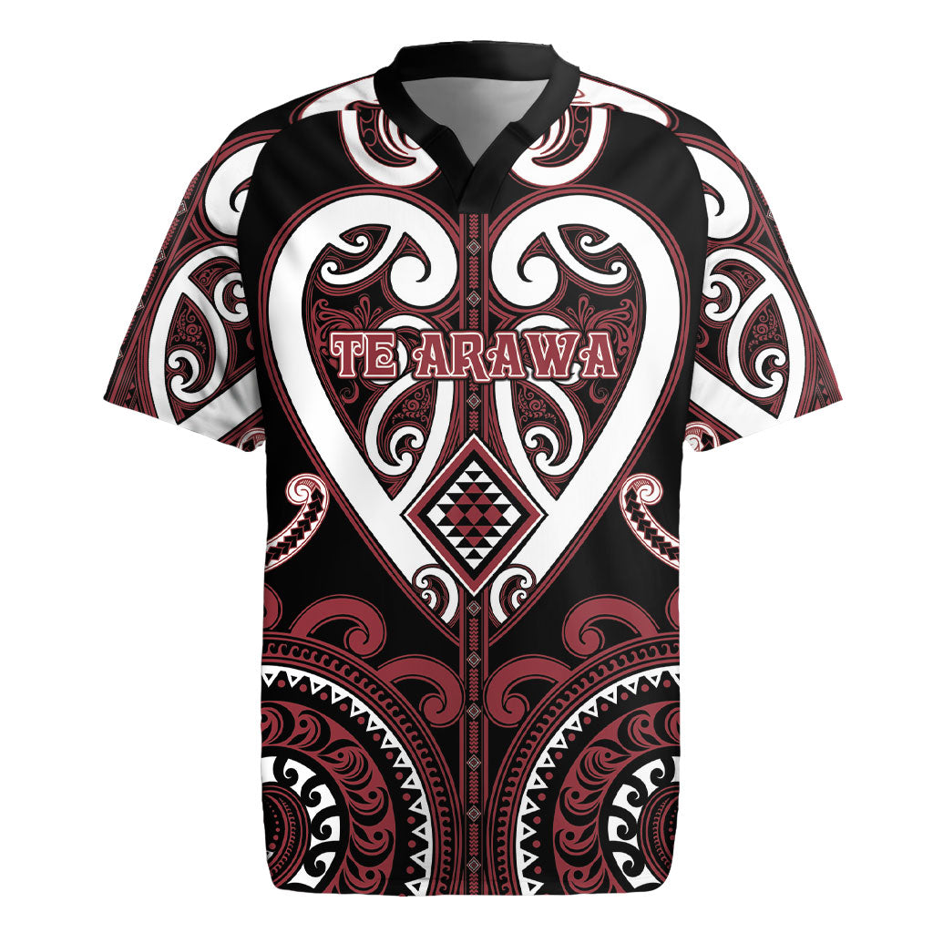 Custom Aotearoa Te Arawa Rugby Jersey Maori Tribal Pattern LT05 Red - Polynesian Pride