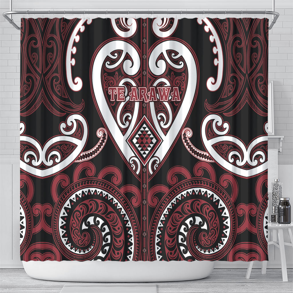 Aotearoa Te Arawa Shower Curtain Maori Tribal Pattern