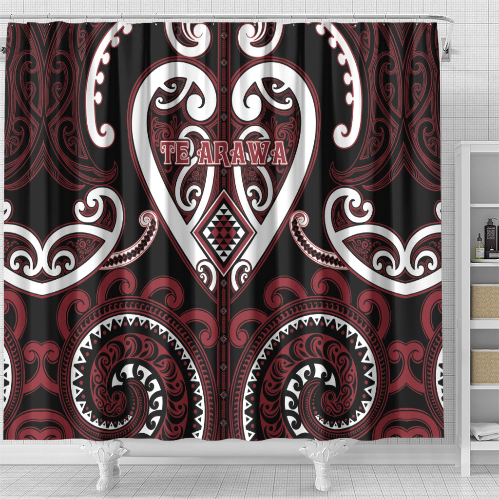 Aotearoa Te Arawa Shower Curtain Maori Tribal Pattern