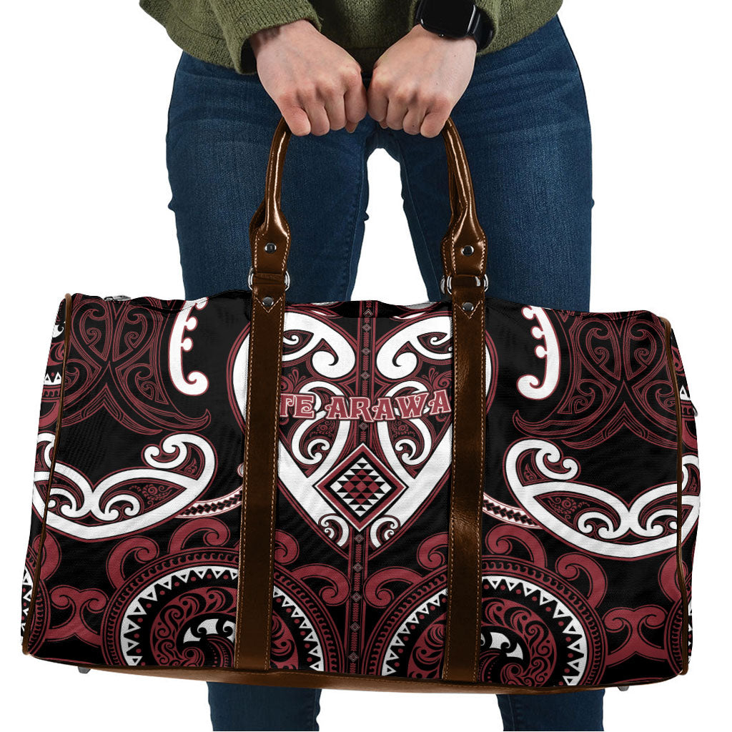 Aotearoa Te Arawa Travel Bag Maori Tribal Pattern LT05 Red - Polynesian Pride