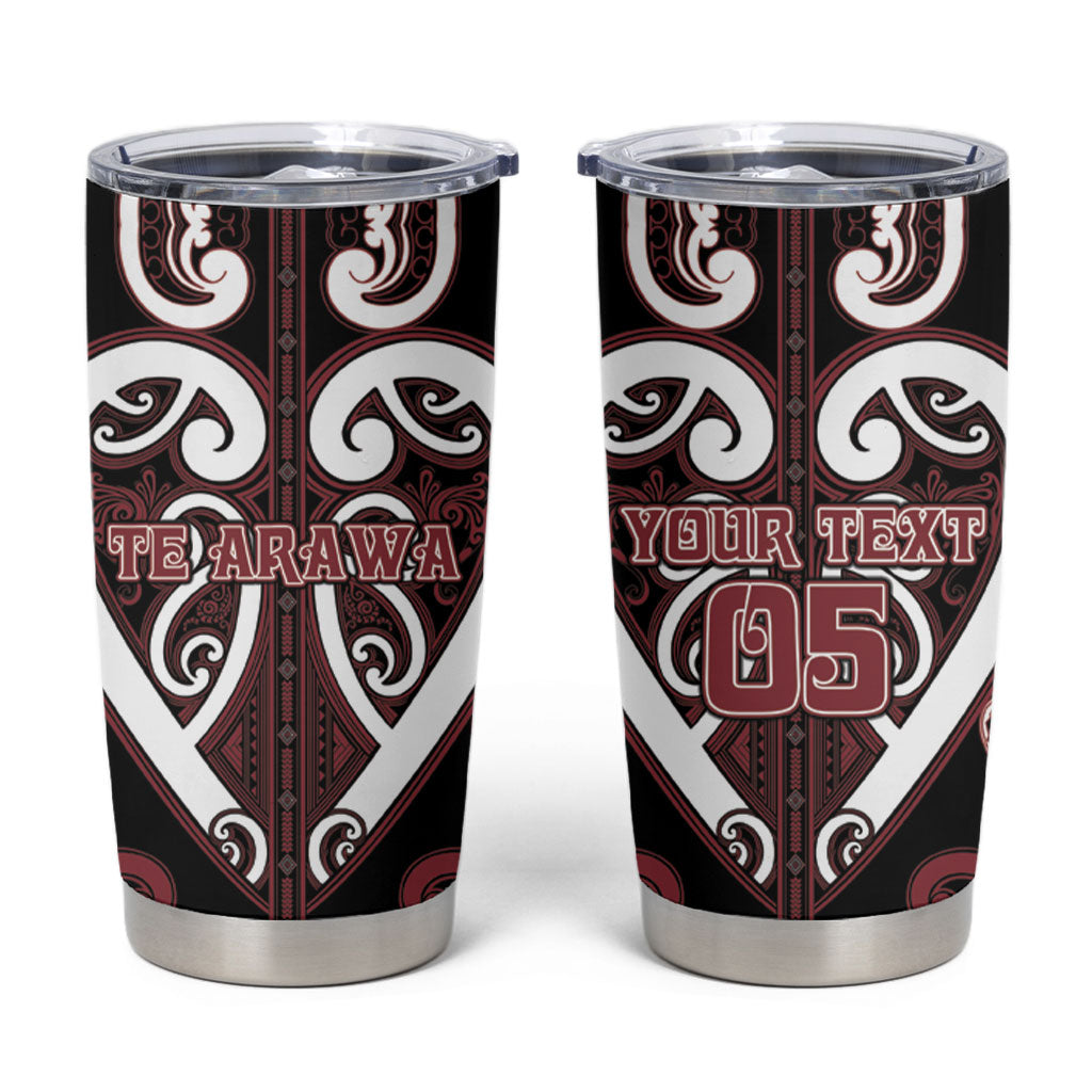 Custom Aotearoa Te Arawa Tumbler Cup Maori Tribal Pattern LT05 Red - Polynesian Pride