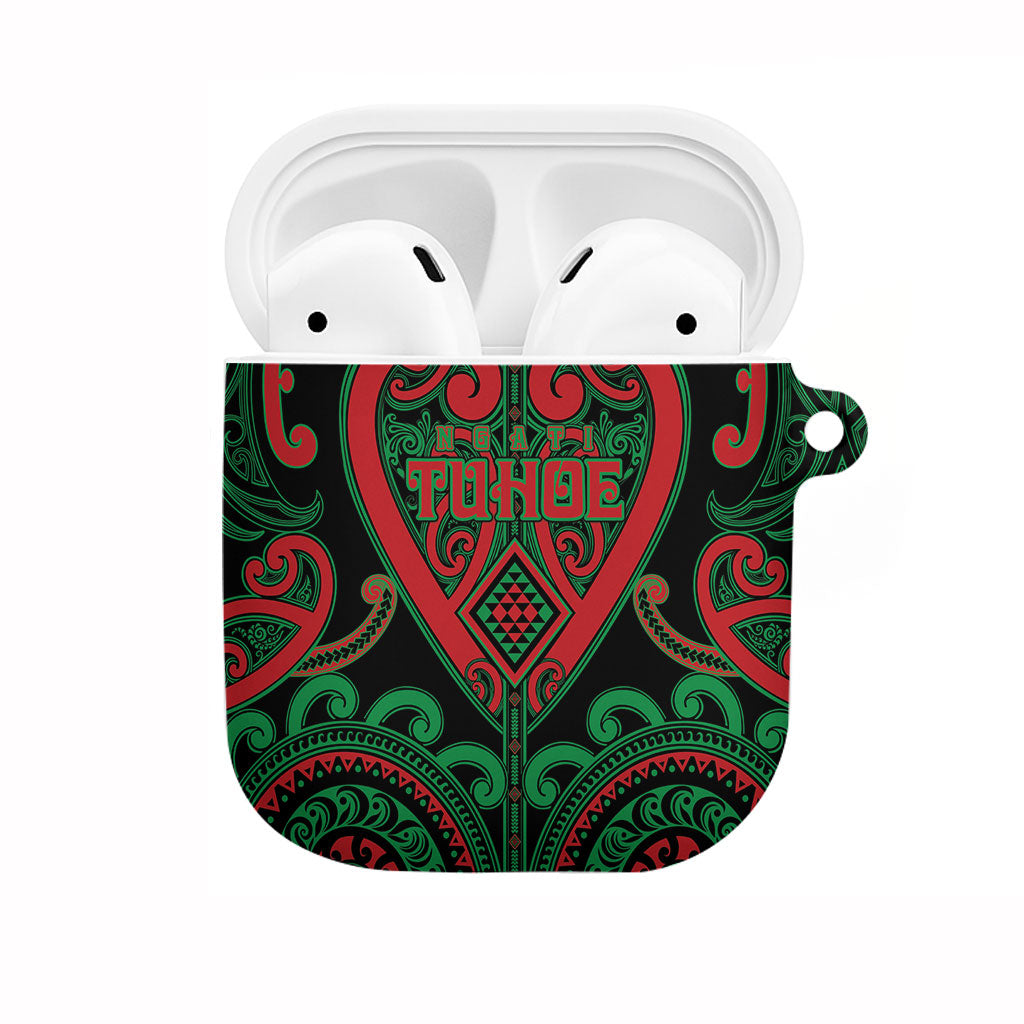 Aotearoa Ngai Tuhoe AirPods Case Maori Tribal Pattern LT05 Black - Polynesian Pride