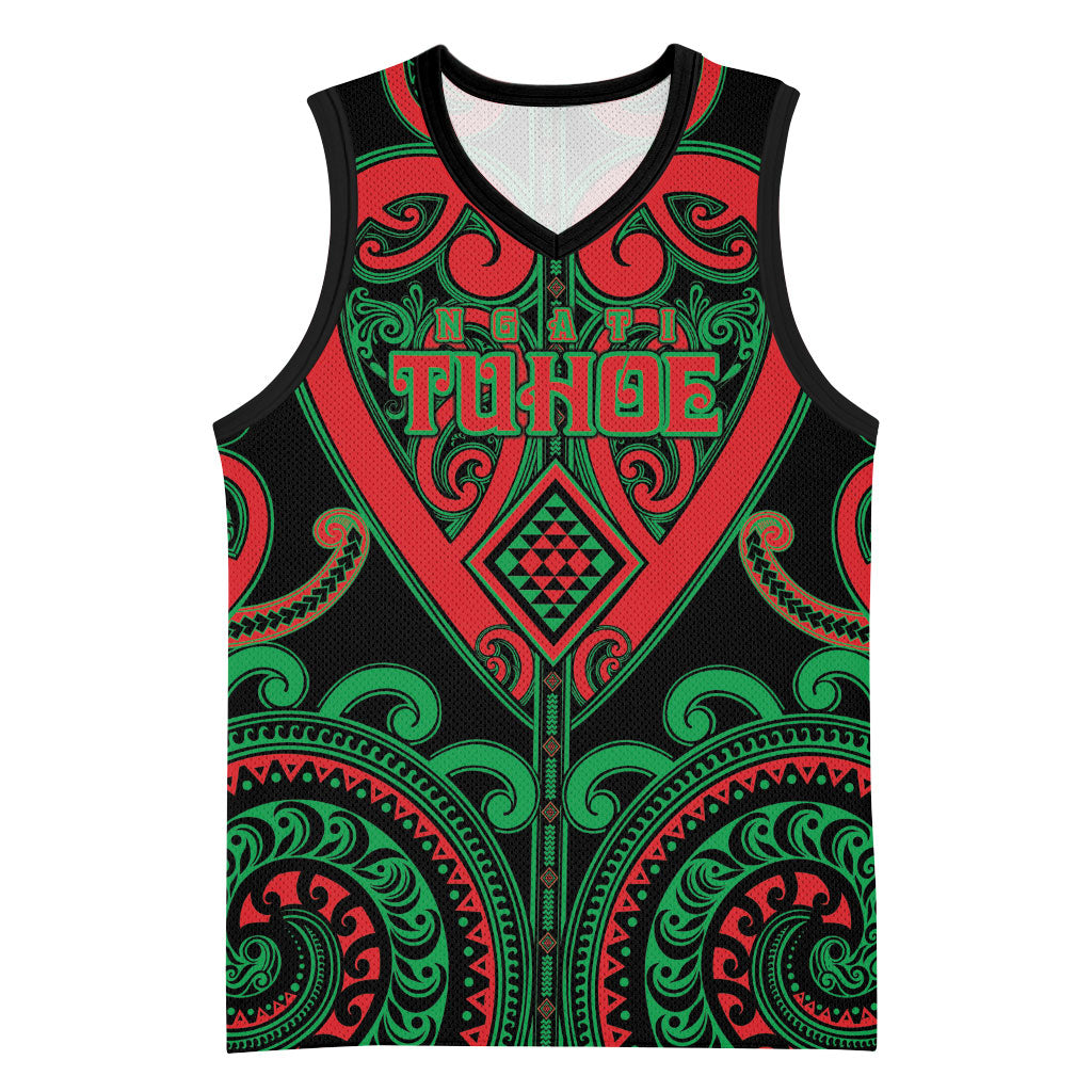 Custom Aotearoa Ngai Tuhoe Basketball Jersey Maori Tribal Pattern LT05 Unisex Black - Polynesian Pride