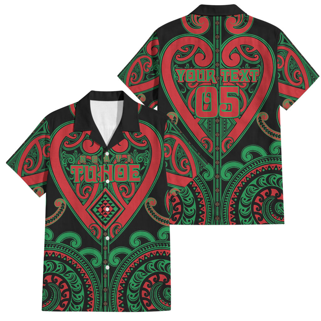 Custom Aotearoa Ngai Tuhoe Family Matching Off Shoulder Maxi Dress and Hawaiian Shirt Maori Tribal Pattern