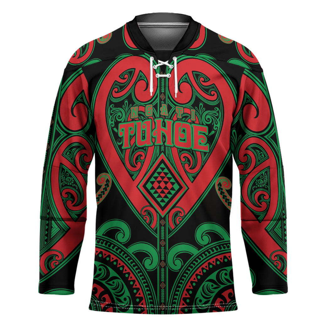 Custom Aotearoa Ngai Tuhoe Hockey Jersey Maori Tribal Pattern LT05 Unisex Black - Polynesian Pride
