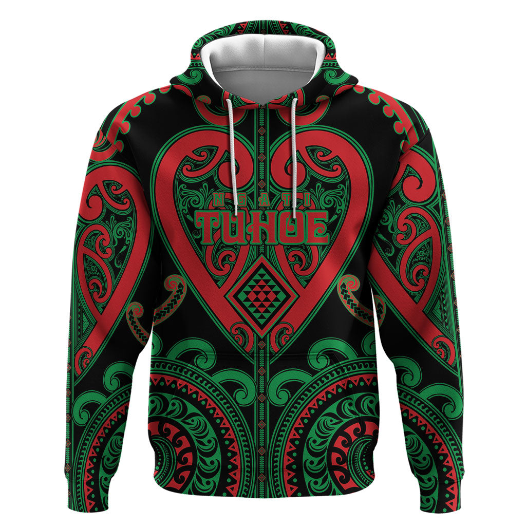 Custom Aotearoa Ngai Tuhoe Hoodie Maori Tribal Pattern LT05 Pullover Hoodie Black - Polynesian Pride