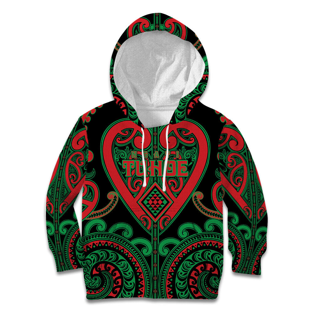 Custom Aotearoa Ngai Tuhoe Kid Hoodie Maori Tribal Pattern LT05 Hoodie Black - Polynesian Pride