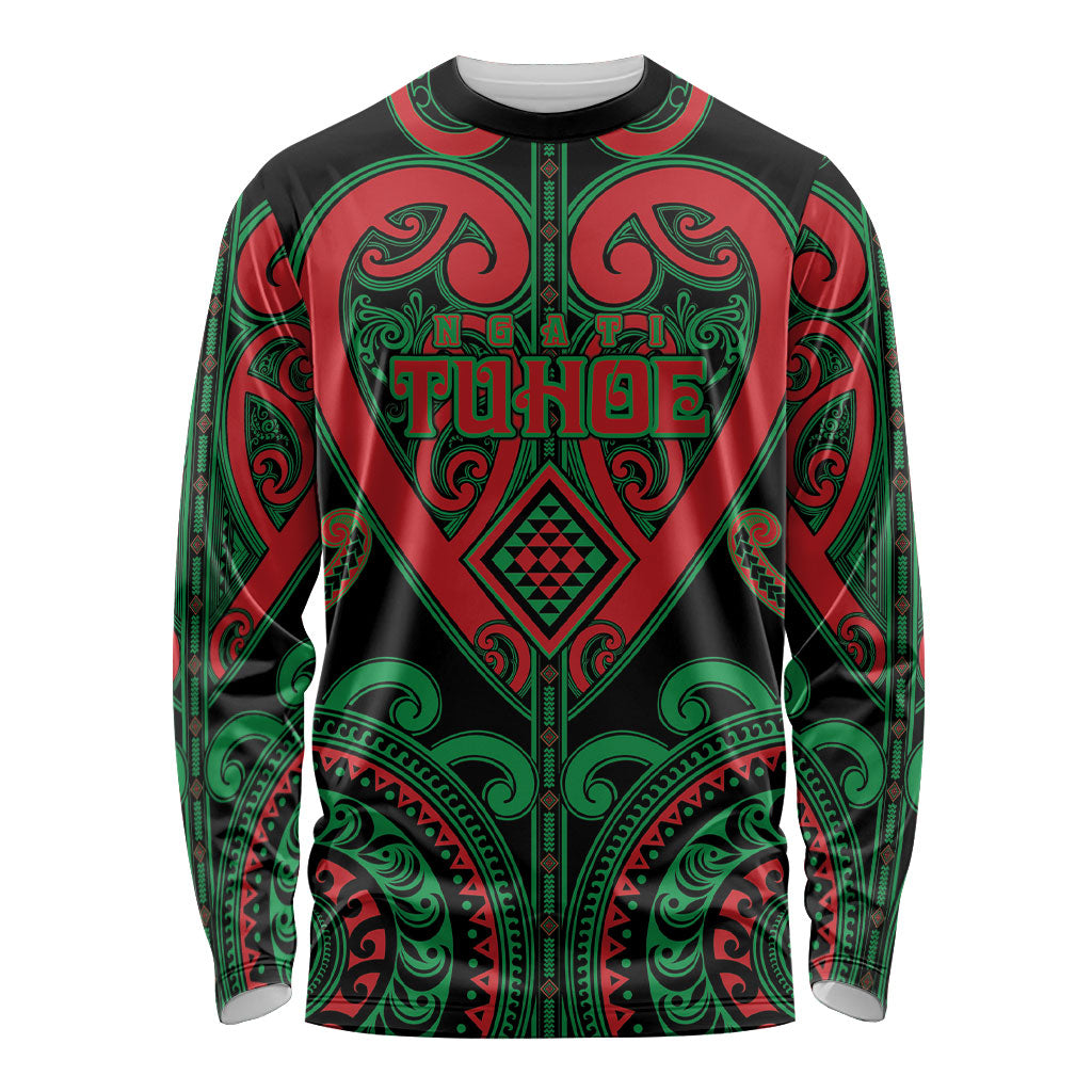 Custom Aotearoa Ngai Tuhoe Long Sleeve Shirt Maori Tribal Pattern