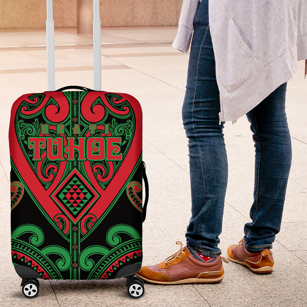 Aotearoa Ngai Tuhoe Luggage Cover Maori Tribal Pattern LT05 Black - Polynesian Pride