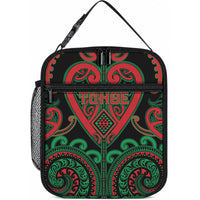 Aotearoa Ngai Tuhoe Lunch Bag Maori Tribal Pattern LT05 10.2 × 8.3 × 4.3 inch Black - Polynesian Pride