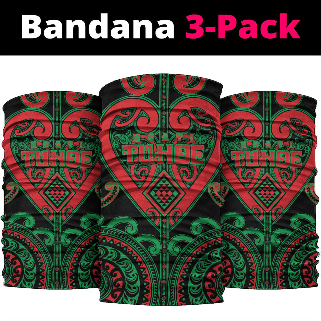 Aotearoa Ngai Tuhoe Neck Gaiter Maori Tribal Pattern LT05 package One Size: 25*50cm Black - Polynesian Pride