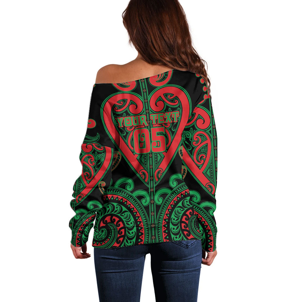 Custom Aotearoa Ngai Tuhoe Off Shoulder Sweater Maori Tribal Pattern