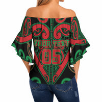 Custom Aotearoa Ngai Tuhoe Off Shoulder Wrap Waist Top Maori Tribal Pattern LT05 - Polynesian Pride