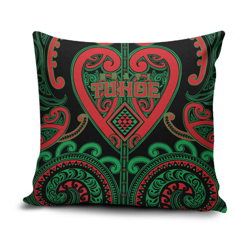 Aotearoa Ngai Tuhoe Pillow Cover Maori Tribal Pattern LT05 Black - Polynesian Pride