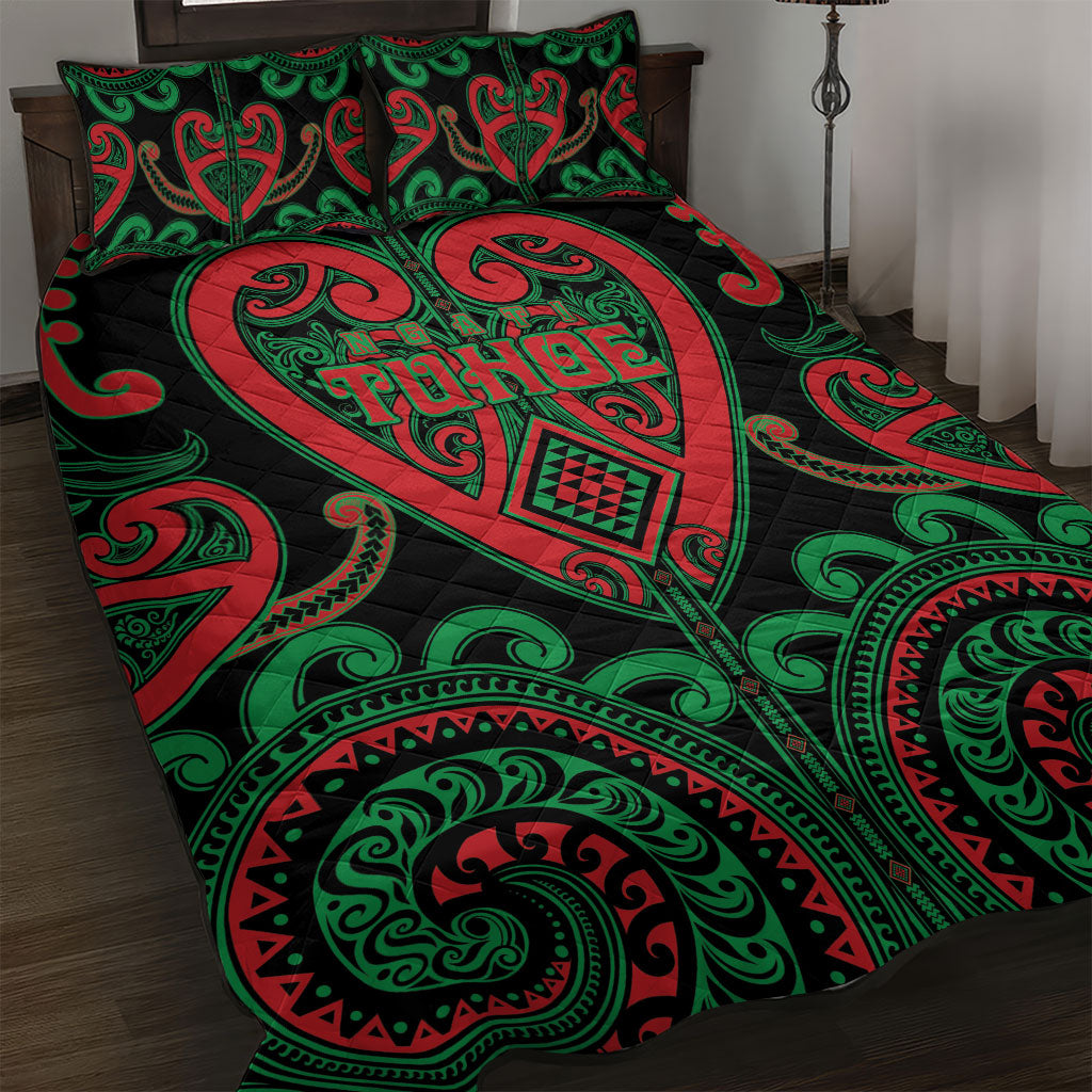 Aotearoa Ngai Tuhoe Quilt Bed Set Maori Tribal Pattern LT05 Black - Polynesian Pride
