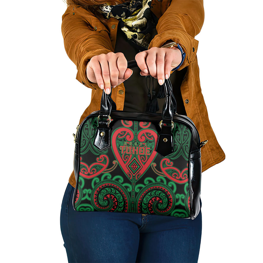 Aotearoa Ngai Tuhoe Shoulder Handbag Maori Tribal Pattern LT05 One Size Black - Polynesian Pride
