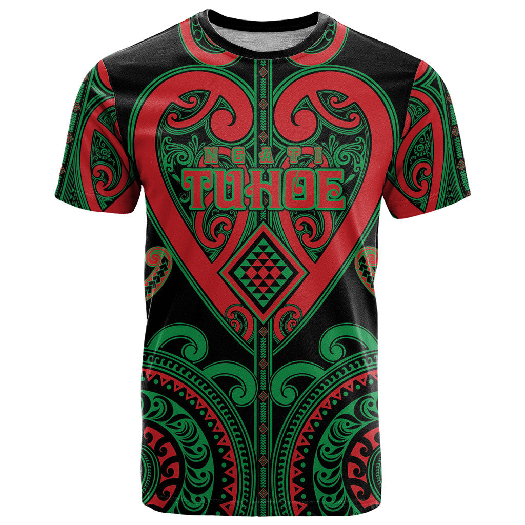 Custom Aotearoa Ngai Tuhoe T Shirt Maori Tribal Pattern LT05 Black - Polynesian Pride