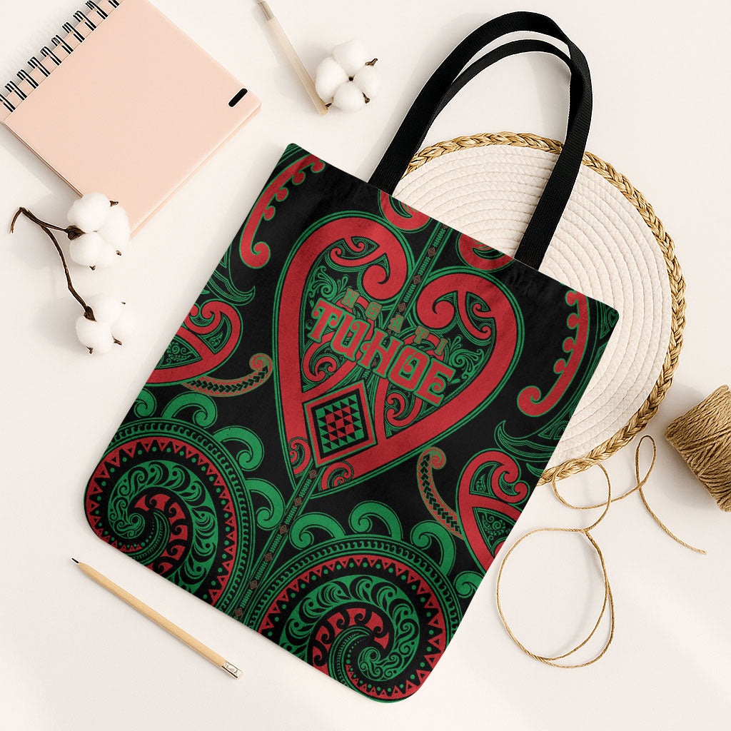 Aotearoa Ngai Tuhoe Tote Bag Maori Tribal Pattern LT05 Black Strap One Size Black - Polynesian Pride