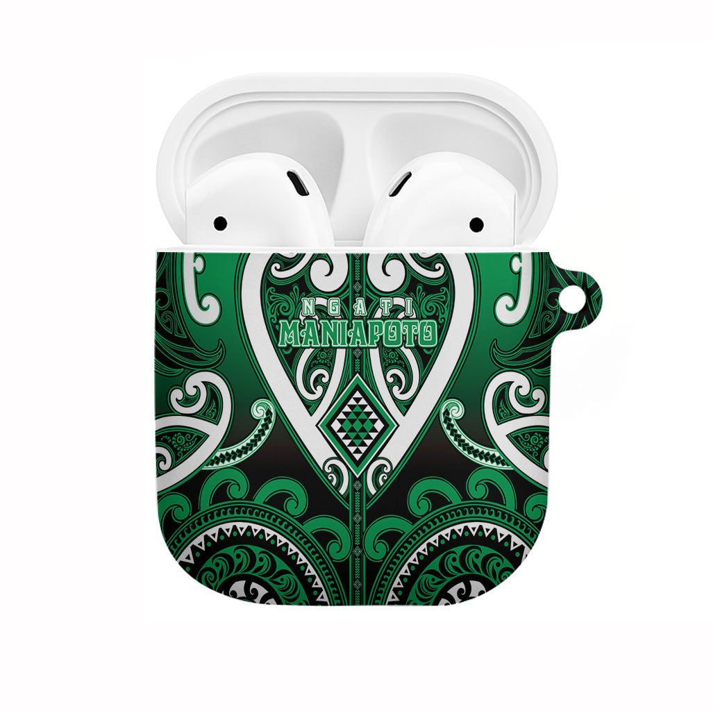 Aotearoa Ngati Maniapoto AirPods Case Maori Tribal Pattern LT05 Green - Polynesian Pride