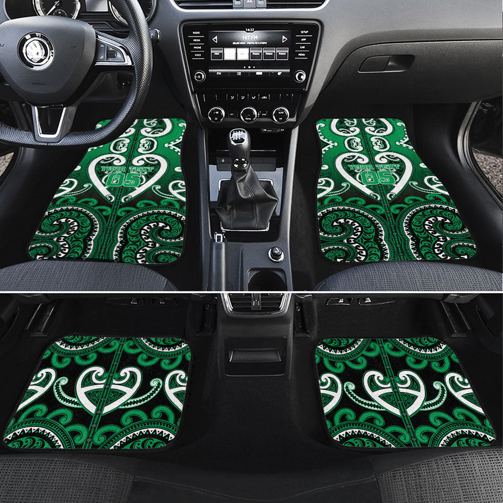 Custom Aotearoa Ngati Maniapoto Car Mats Maori Tribal Pattern LT05 Set 4pcs Green - Polynesian Pride