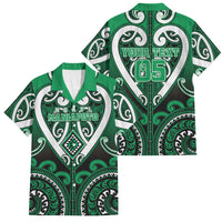 Custom Aotearoa Ngati Maniapoto Family Matching Off Shoulder Short Dress and Hawaiian Shirt Maori Tribal Pattern