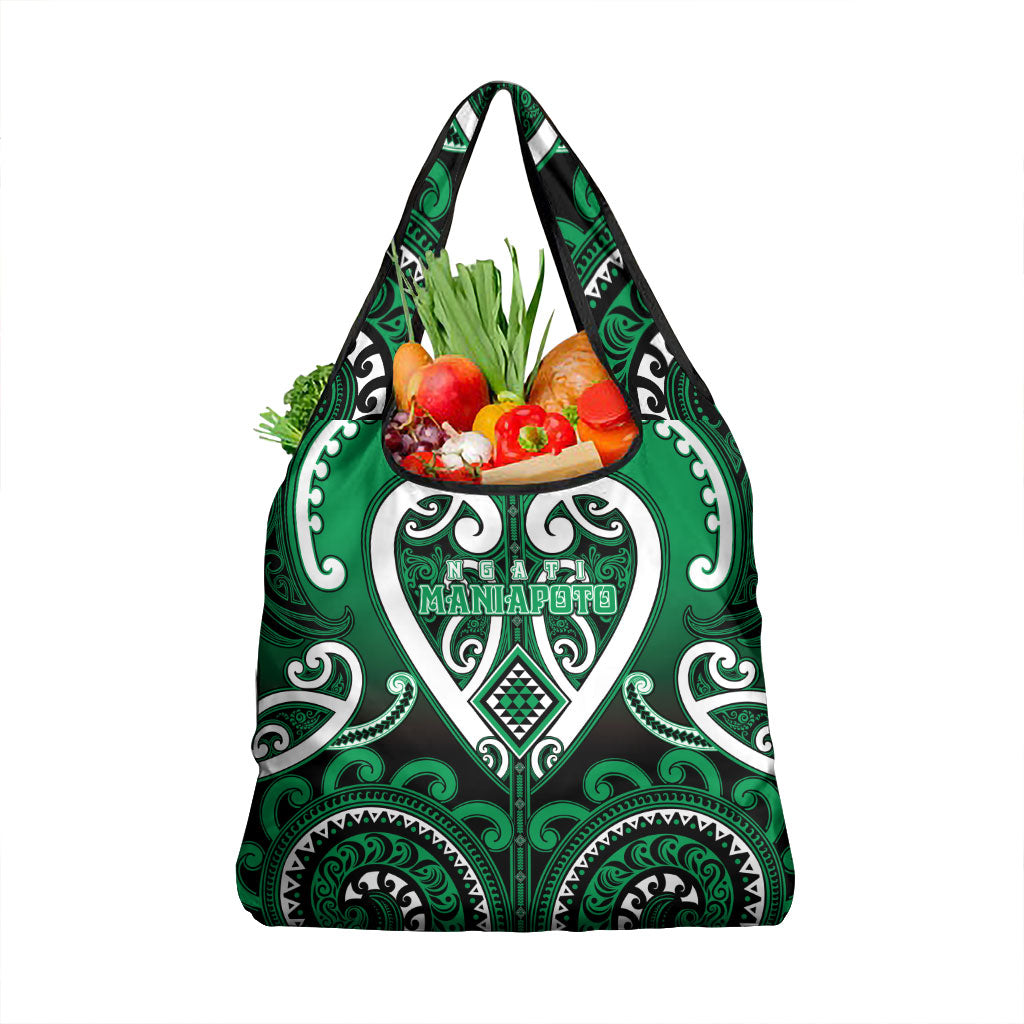 Aotearoa Ngati Maniapoto Grocery Bag Maori Tribal Pattern LT05 1-pack One Size Green - Polynesian Pride