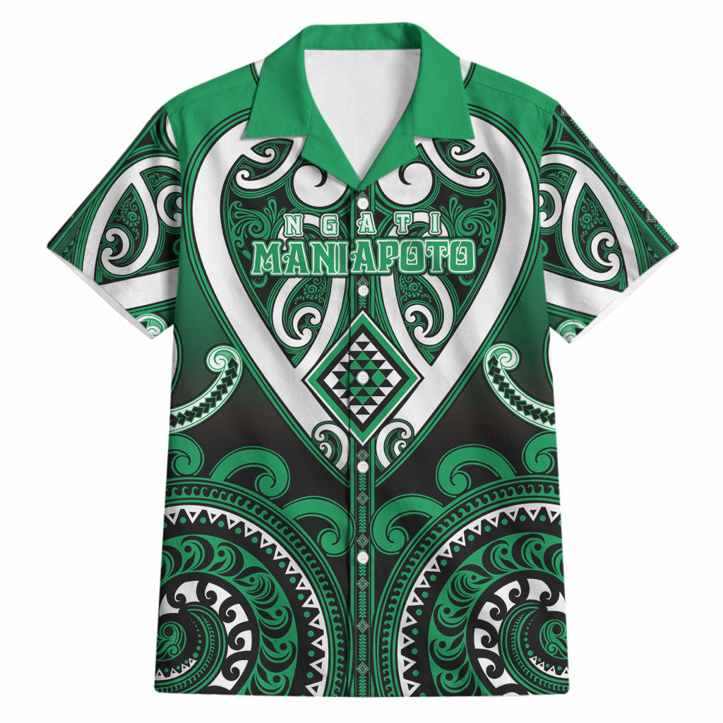 Custom Aotearoa Ngati Maniapoto Hawaiian Shirt Maori Tribal Pattern LT05 Green - Polynesian Pride