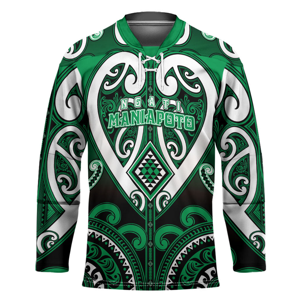 Custom Aotearoa Ngati Maniapoto Hockey Jersey Maori Tribal Pattern LT05 Unisex Green - Polynesian Pride