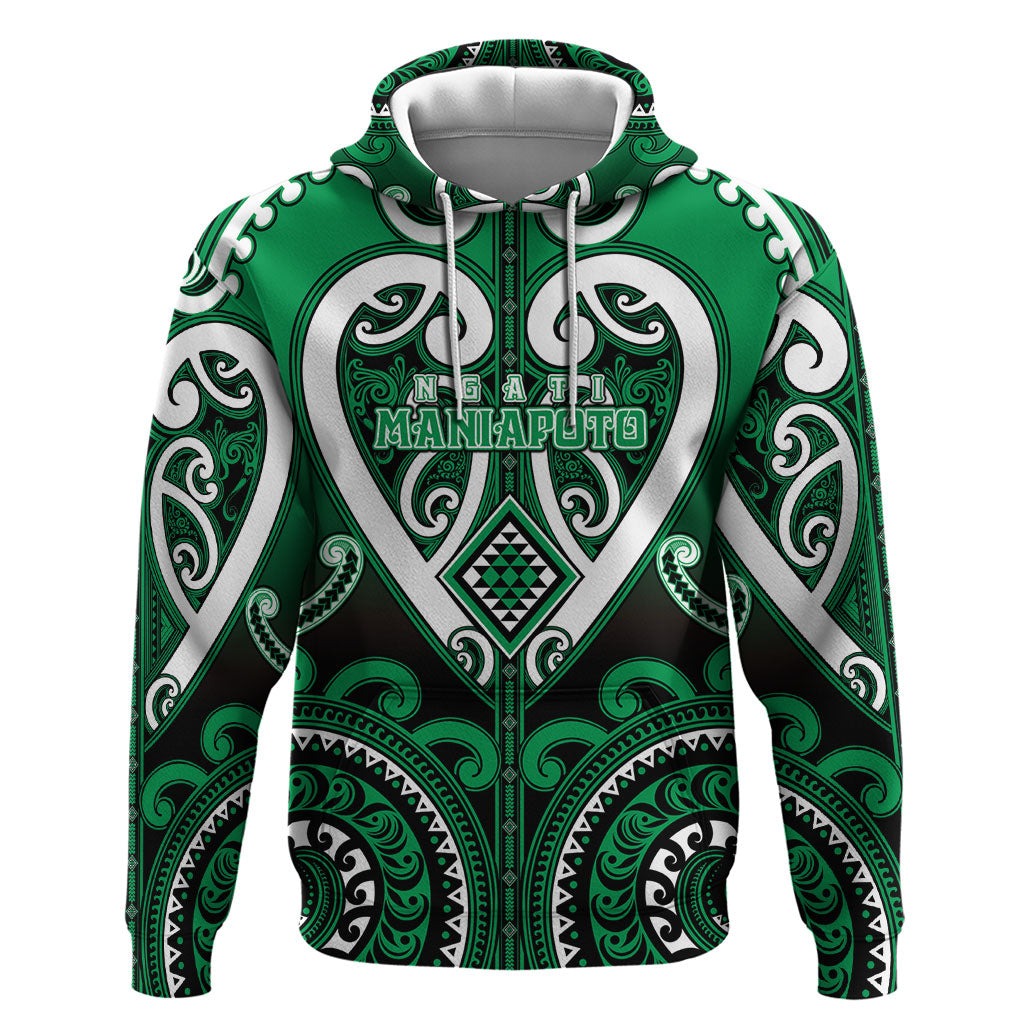 Custom Aotearoa Ngati Maniapoto Hoodie Maori Tribal Pattern LT05 Pullover Hoodie Green - Polynesian Pride