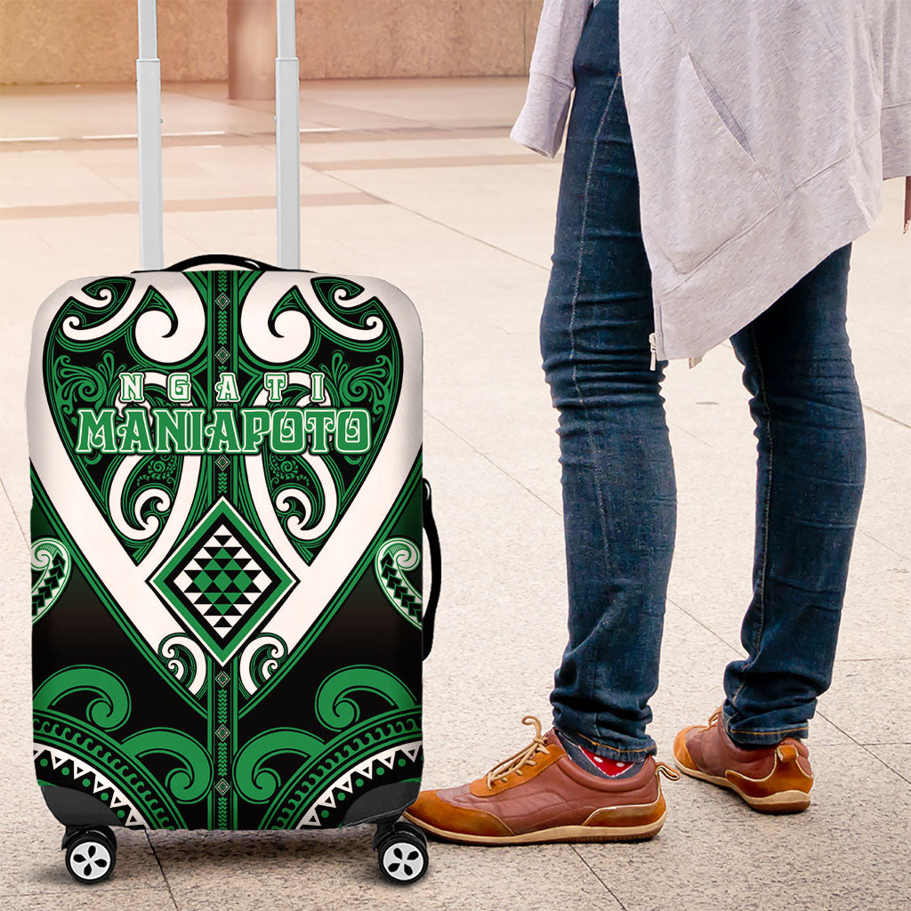 Aotearoa Ngati Maniapoto Luggage Cover Maori Tribal Pattern LT05 Green - Polynesian Pride