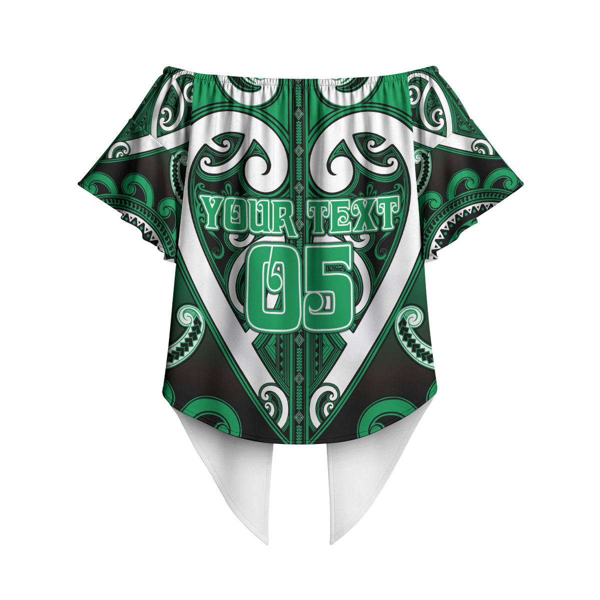 Custom Aotearoa Ngati Maniapoto Off Shoulder Wrap Waist Top Maori Tribal Pattern LT05 - Polynesian Pride