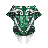 Custom Aotearoa Ngati Maniapoto Off Shoulder Wrap Waist Top Maori Tribal Pattern LT05 - Polynesian Pride