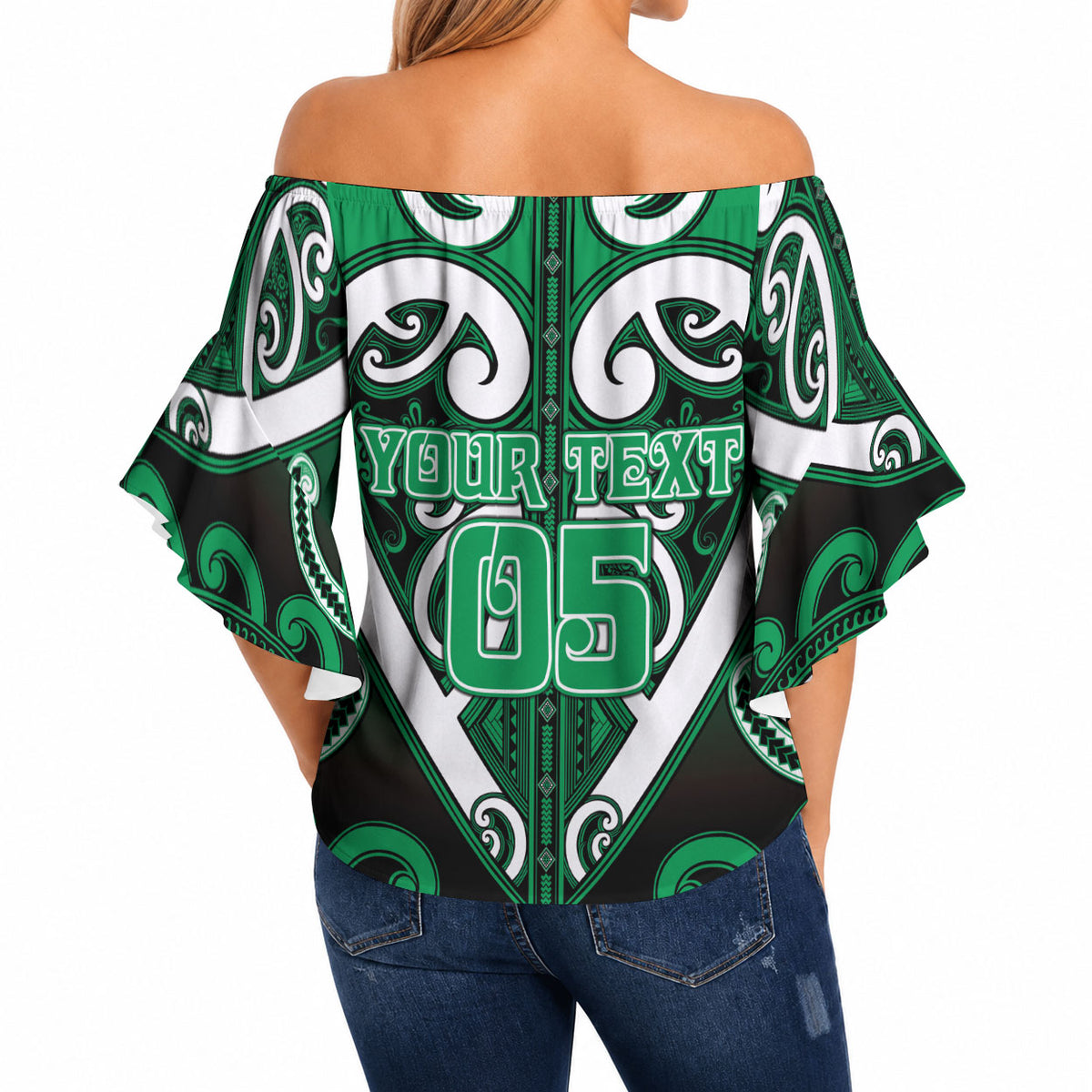 Custom Aotearoa Ngati Maniapoto Off Shoulder Wrap Waist Top Maori Tribal Pattern LT05 - Polynesian Pride
