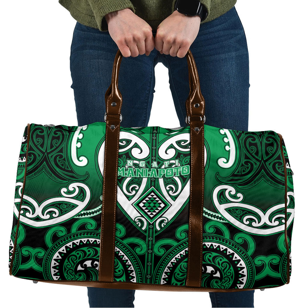 Aotearoa Ngati Maniapoto Travel Bag Maori Tribal Pattern LT05 Green - Polynesian Pride
