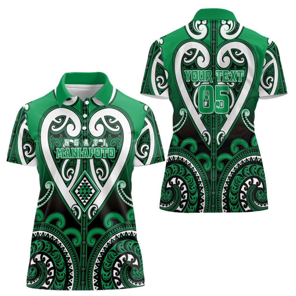 Custom Aotearoa Ngati Maniapoto Women Polo Shirt Maori Tribal Pattern
