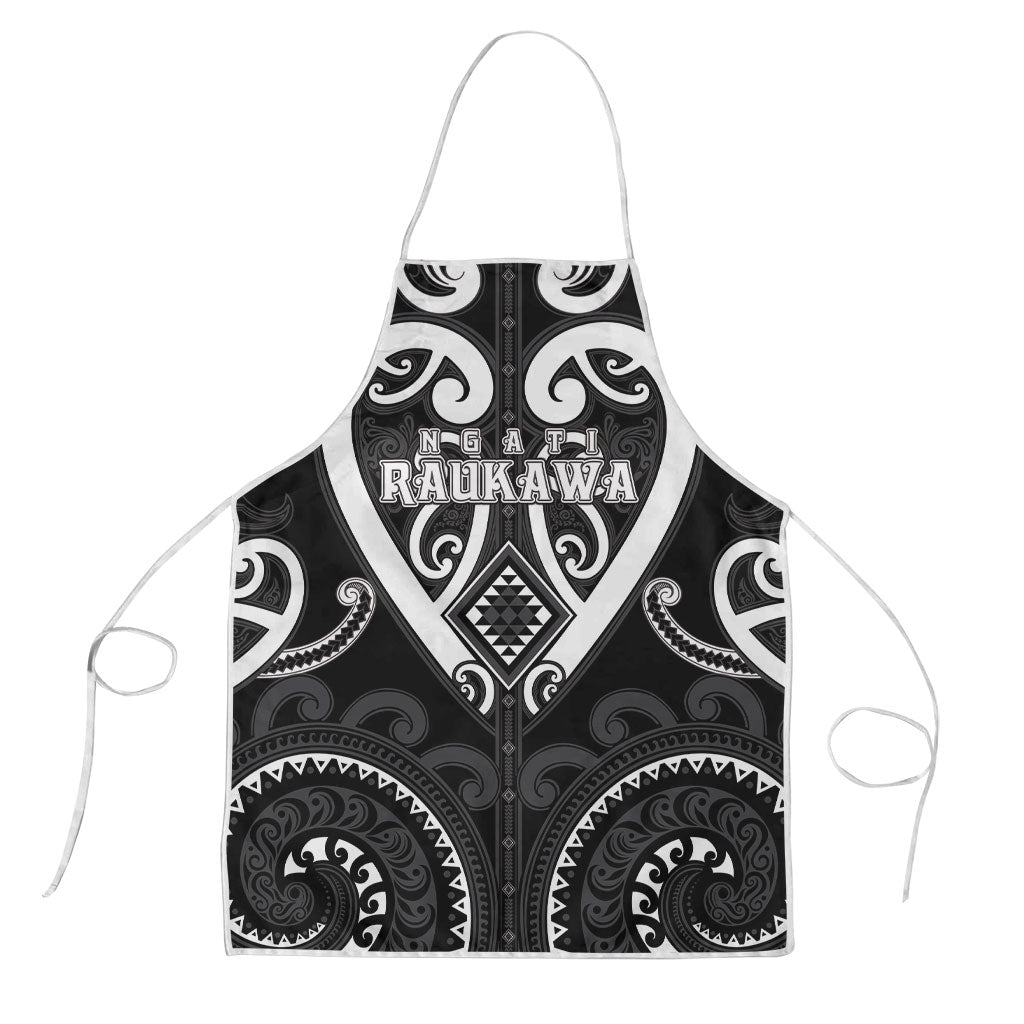 Aotearoa Ngati Raukawa Apron Maori Tribal Pattern LT05 Black - Polynesian Pride