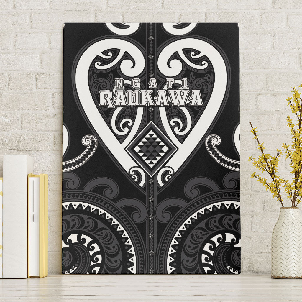 Aotearoa Ngati Raukawa Canvas Wall Art Maori Tribal Pattern LT05 Without Frame Black - Polynesian Pride