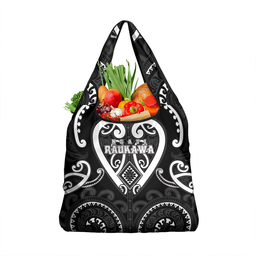 Aotearoa Ngati Raukawa Grocery Bag Maori Tribal Pattern LT05 1-pack One Size Black - Polynesian Pride